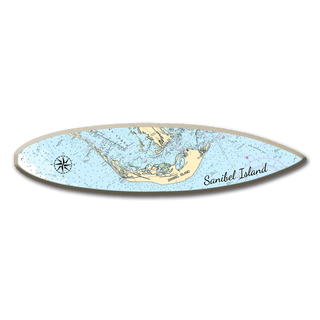 Sanibel Island, FL, Area Chart - Surfboard Wall Art Joanne Murphy