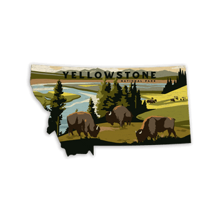 Yellowstone National Park Montana Cutout Sign - Shaped Wall Art