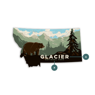 Glacier National Park Montana Cutout Sign - Shaped Wall Art