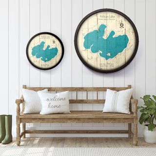 Pelican Lake, Oneida County, WI on a Barrel End Lake Art