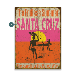 The Endless Summer: Santa Cruz - Wood & Metal Wall Art Metal by Bruce Brown Films
