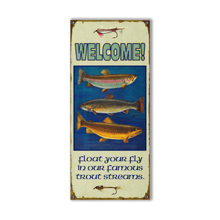 Float Your Fly: Generic - Wood & Metal Wall Art Metal 10.5" x 24" by Meissenburg Designs