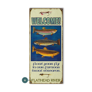 Float Your Fly: Personalized - Wood & Metal Wall Art Metal 10.5" x 24" by Meissenburg Designs