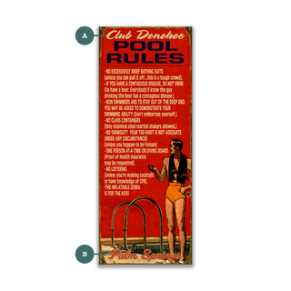 Pool Rules for Men - Wood & Metal Wall Art Metal by Meissenburg Designs