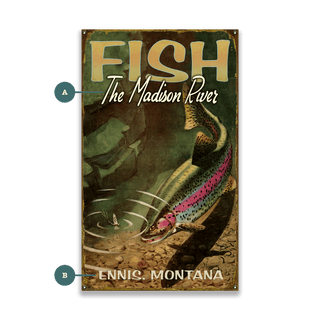A Trout's Temptation - Wood & Metal Wall Art Metal by Meissenburg Designs