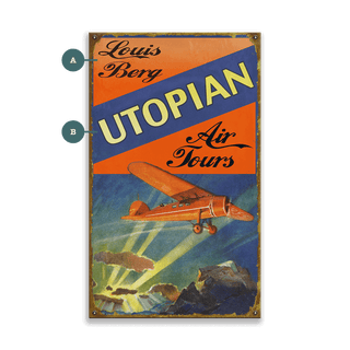 Utopian Air Tours - Wood & Metal Wall Art Metal by Meissenburg Designs