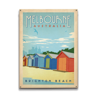 Brighton Beach, Melbourne - Wood & Metal Wall Art Metal by Anderson Design Group