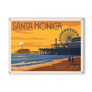 Santa Monica Pier: Sunset - Wood & Metal Wall Art Metal by Anderson Design Group