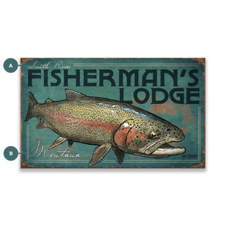 Fisherman's Rainbow Lodge - Wood & Metal Wall Art Metal by Ed Anderson