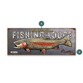 Rainbow Fishing Lodge - Wood & Metal Wall Art Metal by Ed Anderson