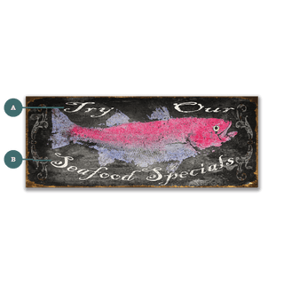 Try Our Seafood Specials: Black Back - Wood & Metal Wall Art Metal by FishAye Trading Company