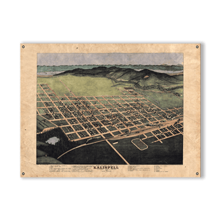 Historic Map of Kalispell, Montana - Wood & Metal Wall Art Metal by Lisa Middleton