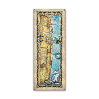 Lake Worth Lagoon, Florida: Illustrated Map - Wood & Metal Wall Art Metal by Lisa Middleton