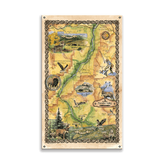 Paradise Valley, Montana: Illustrated Map - Wood & Metal Wall Art Metal by Lisa Middleton