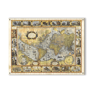 1630 Nova Totius Terrarum Orbis Geographica World Map - Wood & Metal Wall Art Metal by Lisa Middleton