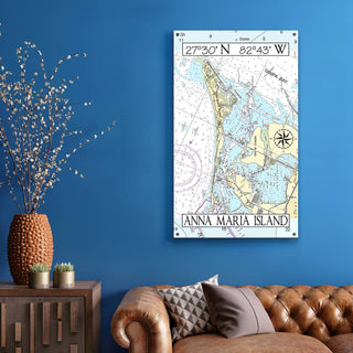 Anna Maria Island, FL, Area Chart - Wood & Metal Wall Art Joanne Murphy