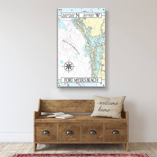 Fort Myers, FL, Area Chart - Wood & Metal Wall Art Joanne Murphy