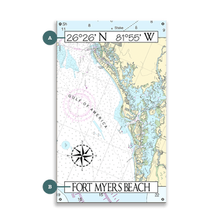 Fort Myers, FL, Area Chart - Wood & Metal Wall Art Joanne Murphy