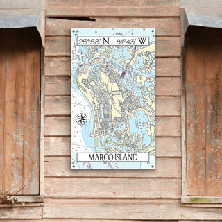 Marco Island, FL, Area Chart - Wood & Metal Wall Art Wood & Metal Wall Art Joanne Murphy