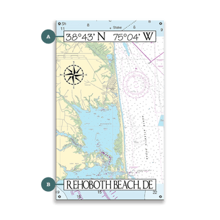 Rehoboth Beach, DE, Area Chart - Wood & Metal Wall Art Joanne Murphy