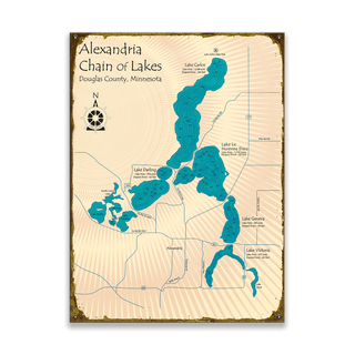 Alexandria Chain of Lakes, Minnesota - Wood & Metal Wall Art
