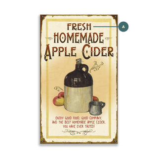 Homemade Apple Cider - Wood & Metal Wall Art Metal by Meissenburg Designs