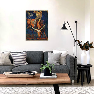 Rodeo Bull Rider - Wood & Metal Wall Art by Meissenburg Designs