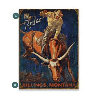 Rodeo Bull Rider - Wood & Metal Wall Art Metal by Meissenburg Designs