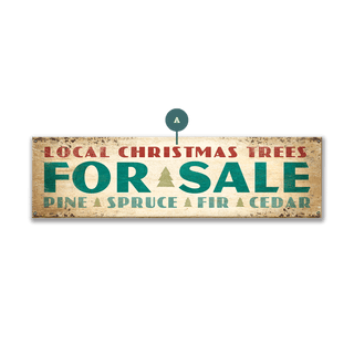 Christmas Trees for Sale - Wood & Metal Wall Art Metal 36" x 10.5" by Meissenburg Designs