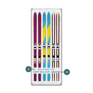 Ski Lineup: Ready for Adventure - Wood & Metal Wall Art Metal by Meissenburg Designs