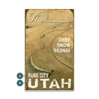 Deep Snow Skier - Wood & Metal Wall Art Metal by Meissenburg Designs