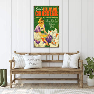 Free Range Chickens - Wood & Metal Wall Art by Meissenburg Designs
