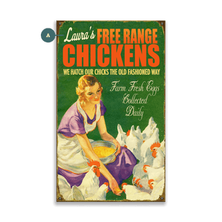 Free Range Chickens - Wood & Metal Wall Art Metal by Meissenburg Designs