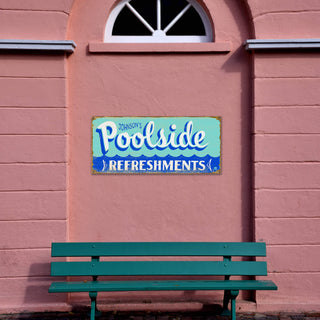 Poolside Refreshments - Wood & Metal Wall Art