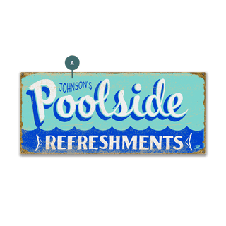 Poolside Refreshments - Wood & Metal Wall Art