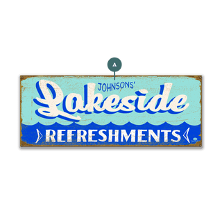 Lakeside Refreshments - Wood & Metal Wall Art Wood & Metal Wall Art Marty Mummert Studio Metal 14" x 36"