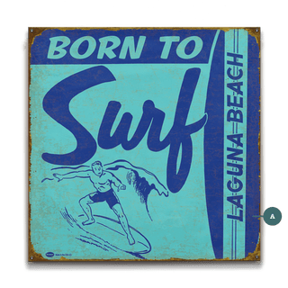 Born To Surf - Wood & Metal Wall Art Wood & Metal Wall Art Marty Mummert Studio Metal 18" x 18"