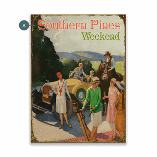 Southern Pines Weekend - Wood & Metal Wall Art Metal by Old Sport Gallery