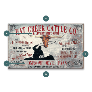Hat Creek Cattle Co - Wood & Metal Wall Art Out West Design
