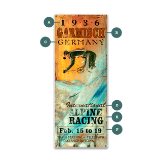 International Alpine Racing - Wood and Metal Wall Art Metal by Out West Design