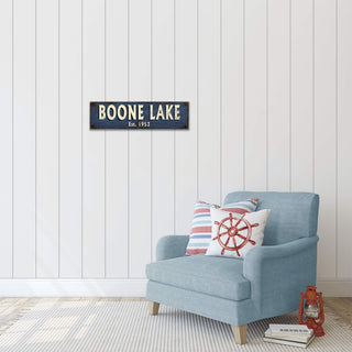 Old Town Charm Sign: Blue - Wood & Metal Wall Art by Out West Design