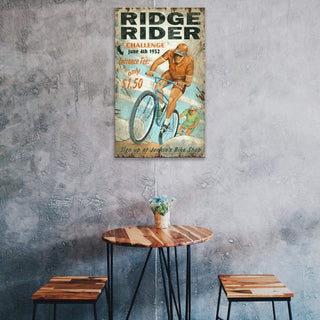 Ridge Rider Bike Challenge - Wood & Metal Wall Art Out West Design