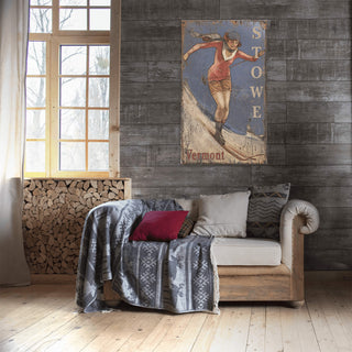 Vintage Ski Gal - Wood & Metal Wall Art by Out West Design