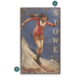 Vintage Ski Gal - Wood & Metal Wall Art Metal by Out West Design