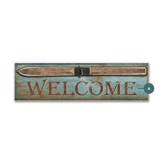 Rustic Ski Welcome - Wood & Metal Wall Art Metal 36" x 10.5" by Out West Design