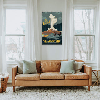 Old Faithful Yellowstone National Park - Wood & Metal Wall Art by Out West Design