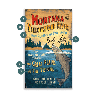 Montana and the Yellowstone River - Wood & Metal Wall Art Metal by Out West Design