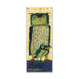 Peek-a-Boo Owls - Wood & Metal Wall Art Metal by Shelle Lindholm