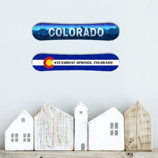 Personalized Mountain Skyline - Snowboard Wall Decor