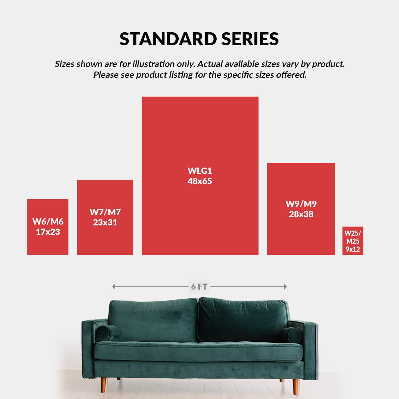 Red, White, and Blue Boaters (3 Lines) - Wood & Metal Wall Art size guide with dimensions above teal sofa wall decor display